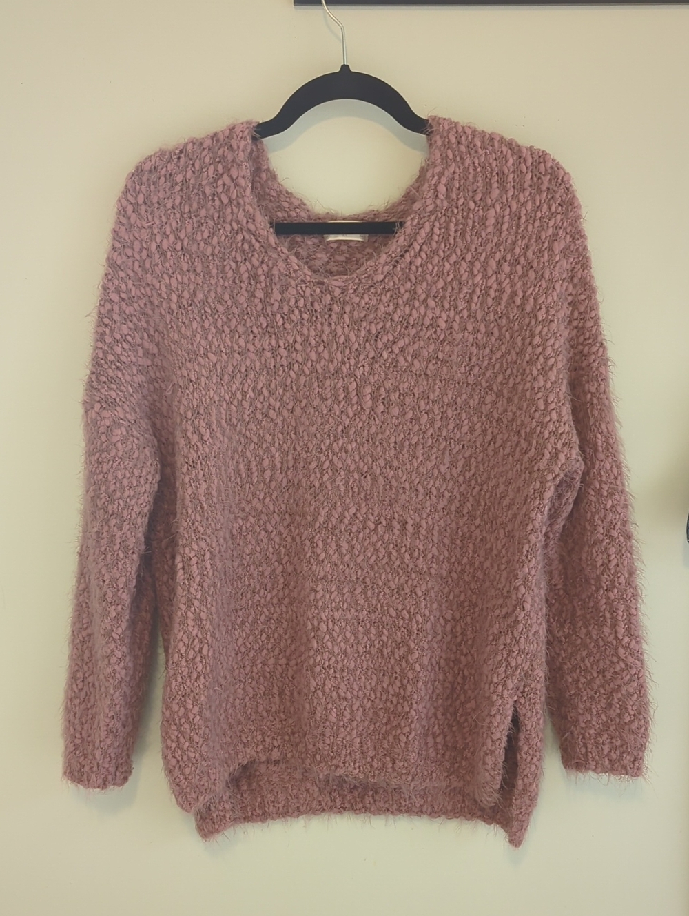 Altar'd State Blush Pink Textured V-Neck Sweater